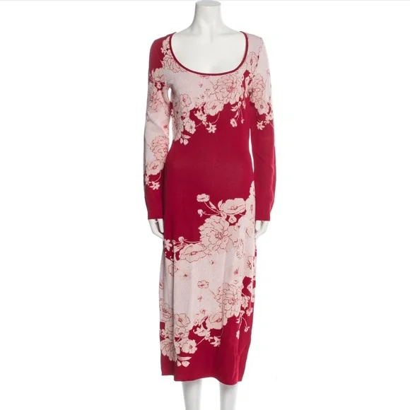 Cara Cara | Dresses | Cara Cara Red Floral Sweater Dress Nwt | Poshmark